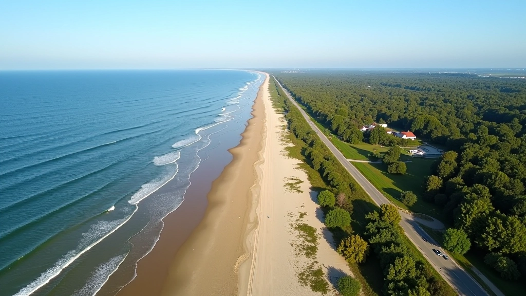 Ventspils veloceliņš ar jūrmales skatu, lidots no drona